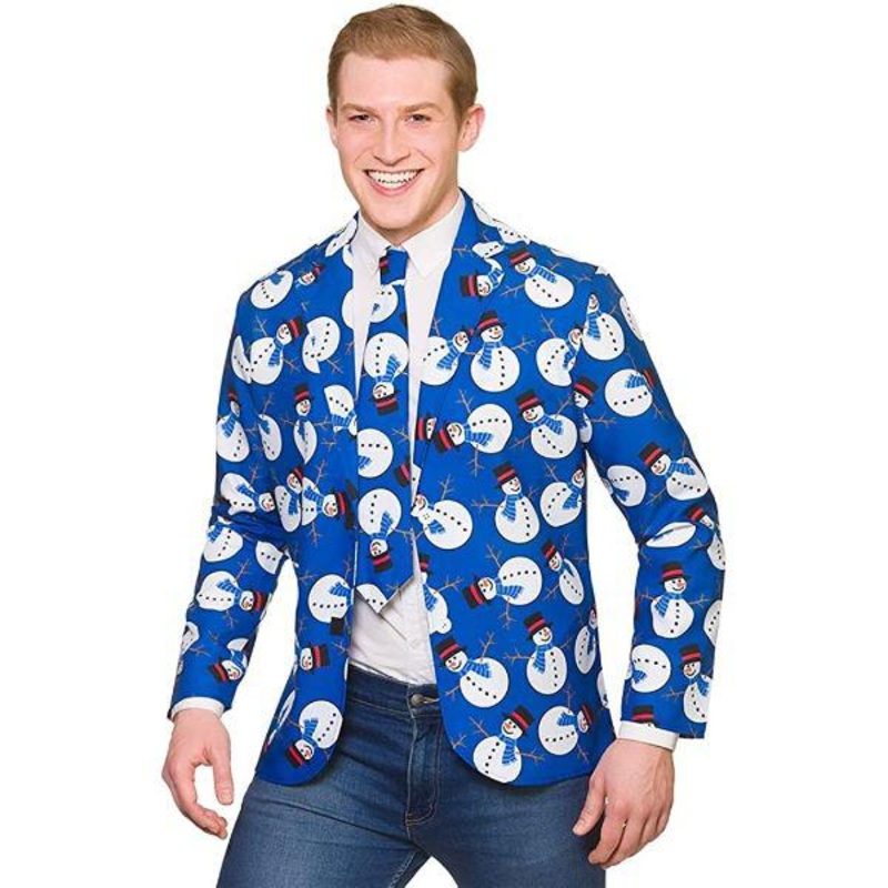 Wicked Costumes Christmas Snowman Jacket & Tie Fancy Dress Costume Medium