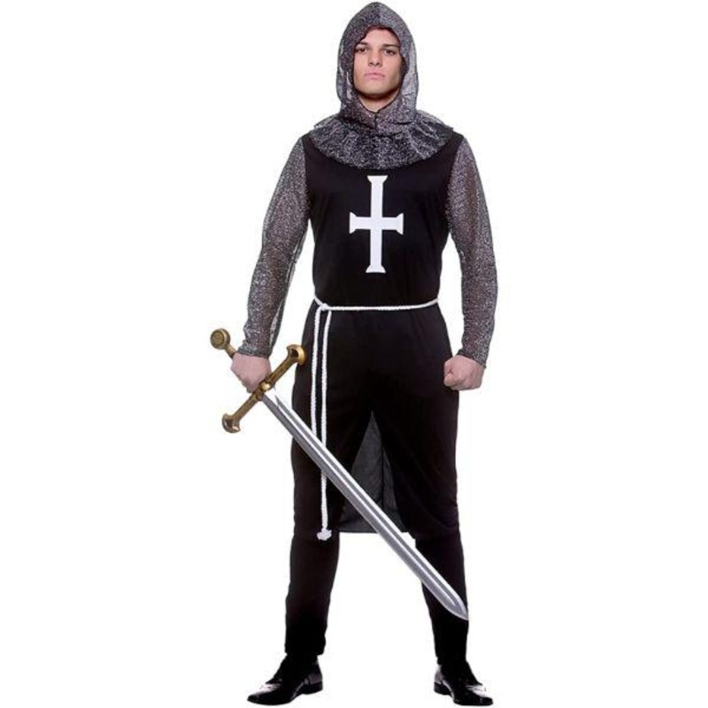Wicked Costumes Medieval Black Knight Men's Fancy Dress Costume One Size