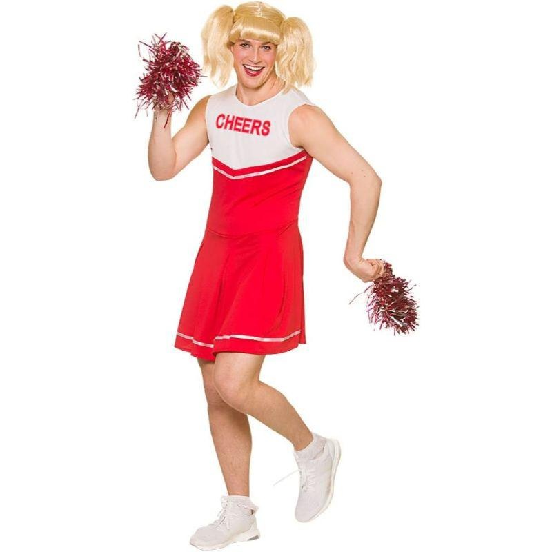 Wicked Costumes Red Hot Cheerleader Men's Fancy Dress Costume Medium