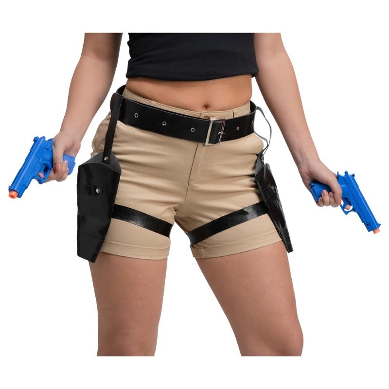 Double Thigh Holsters with Guns - Adult