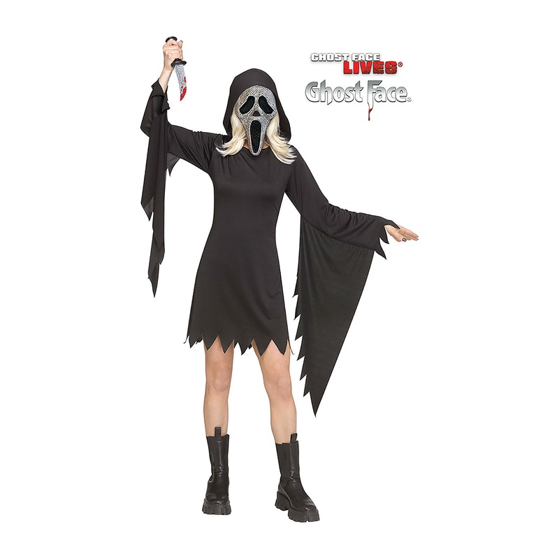 Ghost Face Scream Bling Costume - Women UK 2-8