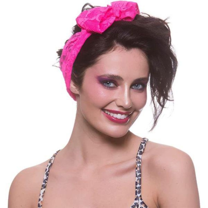 Wicked Costumes - 80s Head Scarf (Neon Pink) - Women