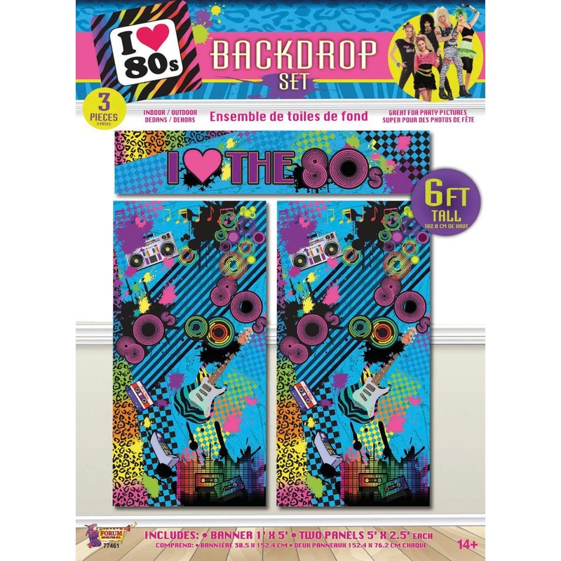 80s Backdrop Set (3 Piece) - Party Decoration