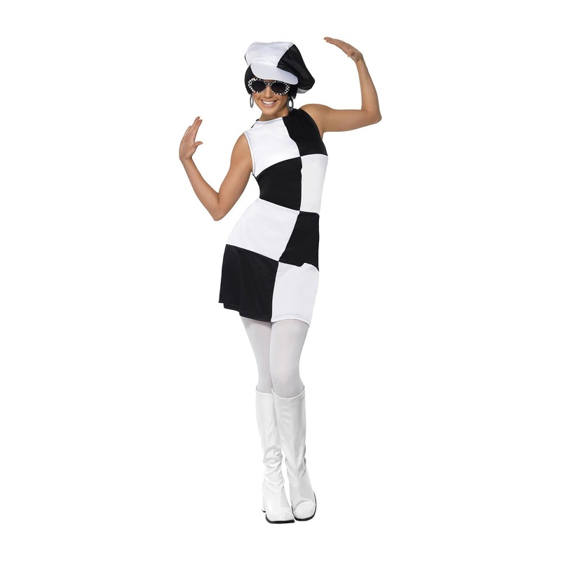 Black & White Party Girl Costume - Women UK 8-10