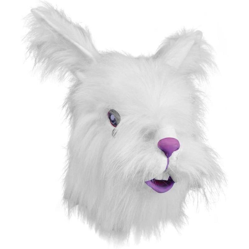 White Rabbit Fur Mask - Adult