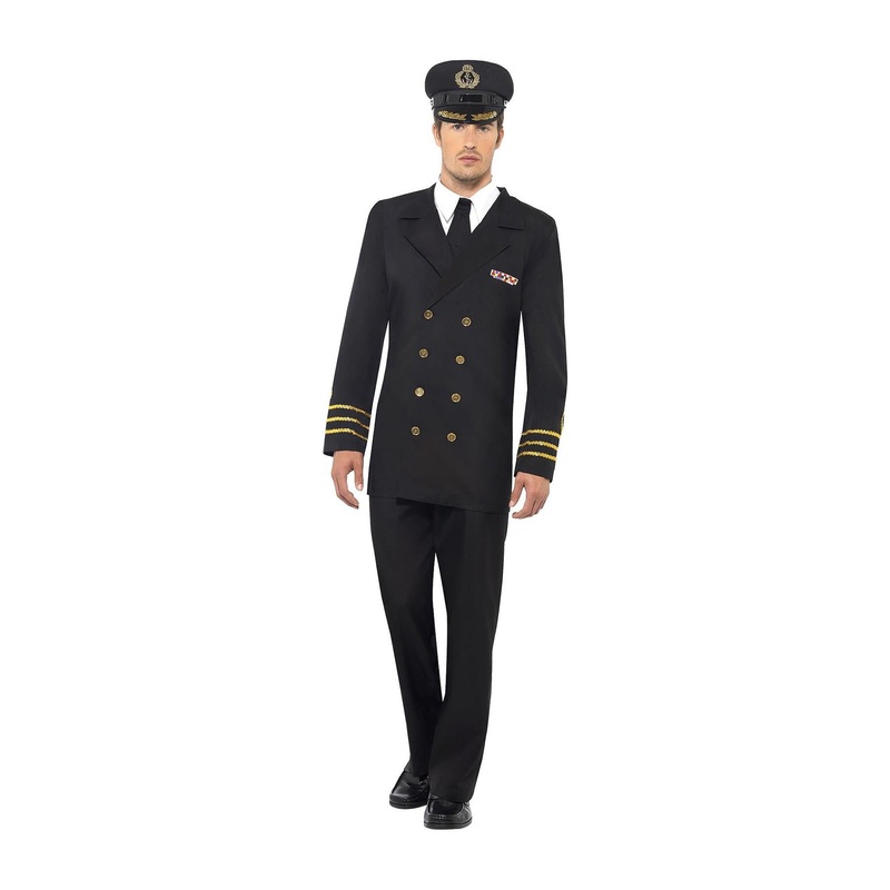 Black Navy Officer Costume - Men 38-40" Chest