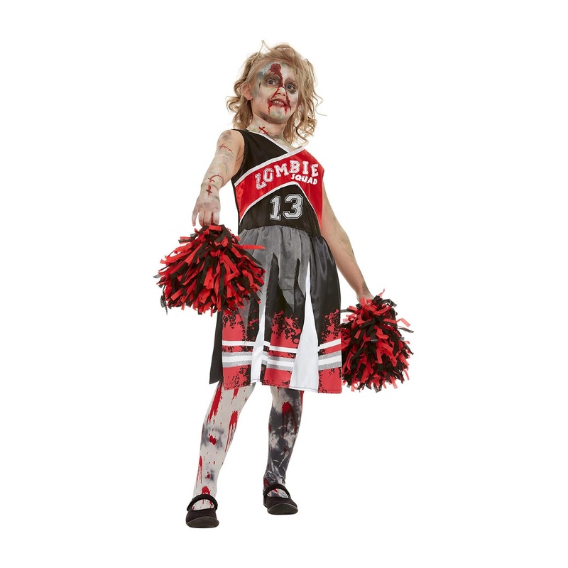 Girls Zombie Cheerleader Costume - Girls Age 4-6