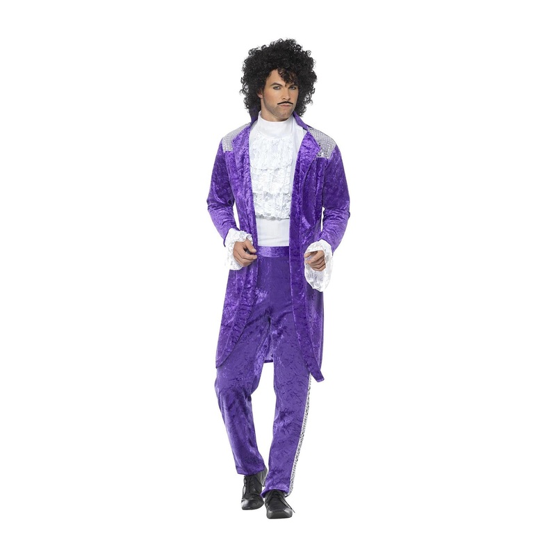 80s Purple Musician Costume - Men 38-40" Chest