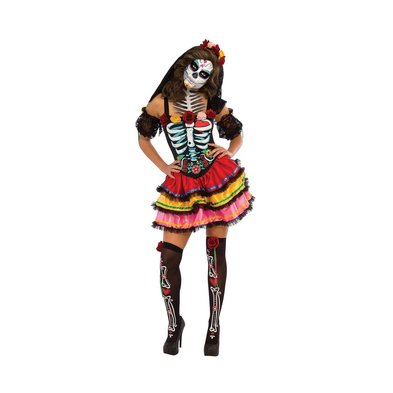 Day of The Dead Senorita Costume - Women UK 8-10