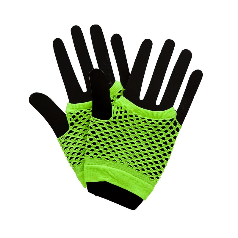 Short 80s Net Gloves (Neon Green) - Adult