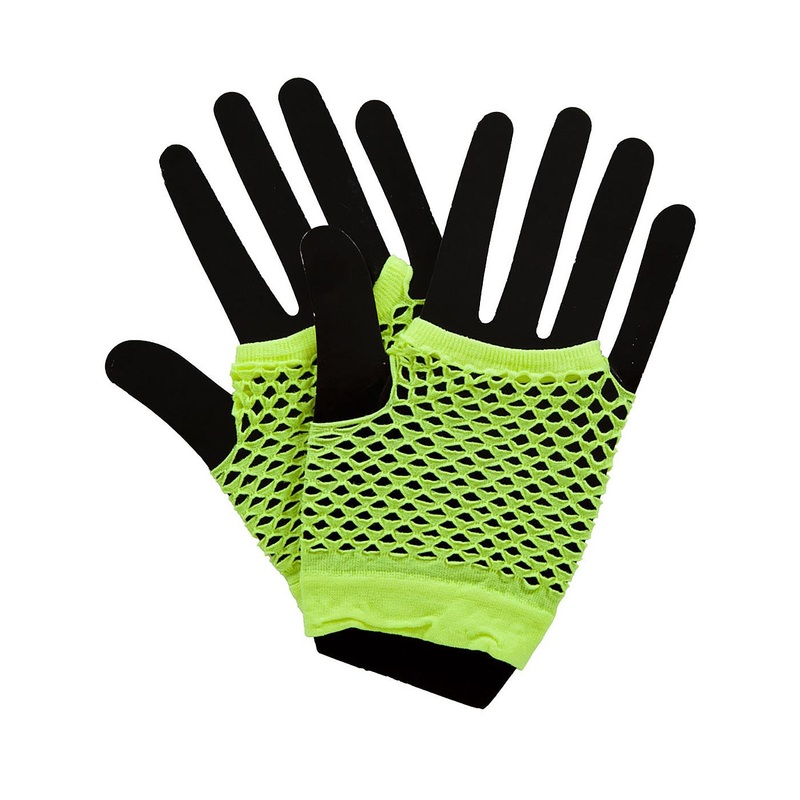 Short 80s Net Gloves (Neon Yellow) - Adult