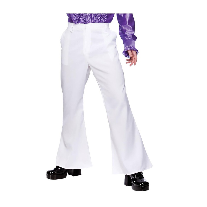 70s Flares with Pockets (White) - Men 37" Chest
