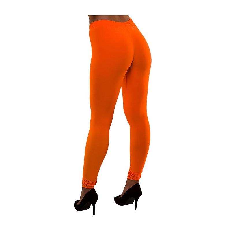 80s Leggings (Neon Orange) - Women UK 6-10