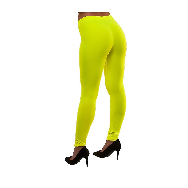 80s Leggings (Neon Yellow) - Women UK 6-10