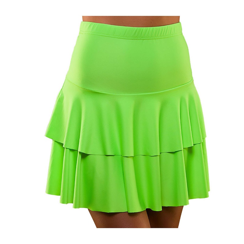 80s Ra Ra Skirt (Neon Green) - Women UK 6-10