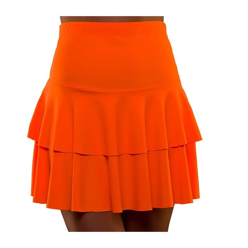 80s Ra Ra Skirt (Neon Orange) - Women UK 6-10