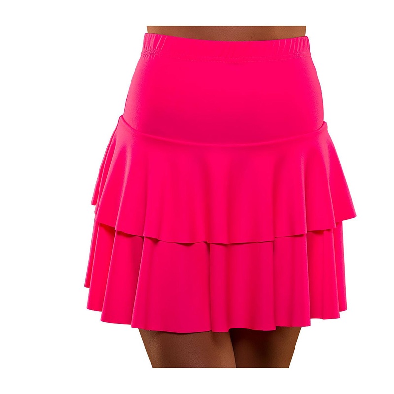 80s Ra Ra Skirt (Neon Pink) - Women UK 6-10