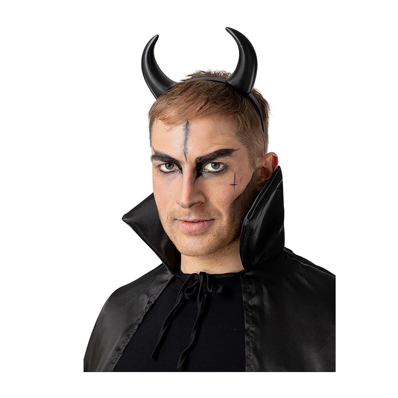 Devil Horns on a Headband (Black) - Adult