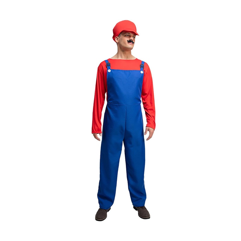 Funny Workman Costume (Red & Blue) - Men 37" Chest