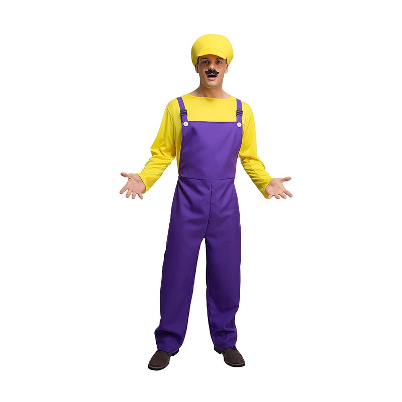 Funny Workman Costume (Yellow & Purple) - Men 37" Chest
