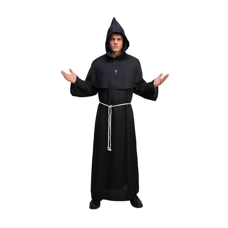 Medieval Monk Costume (Black) - Men 44" Chest