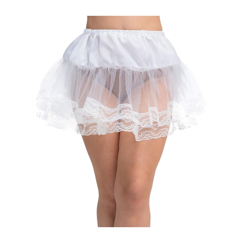 Petticoat with Lace Trim (White) - Women