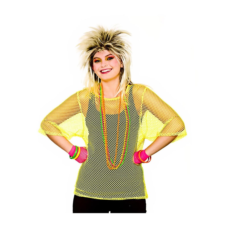 Short Sleeved Mesh Top (Neon Yellow) - Women UK 6-10