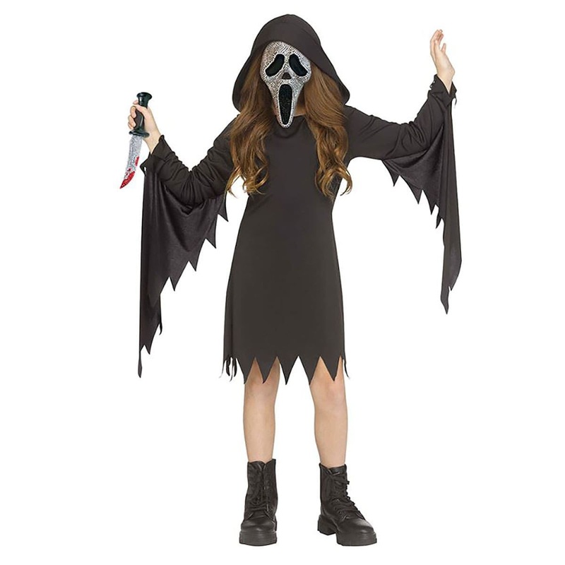 Ghost Face Scream Bling Costume - Girls Age 8-10