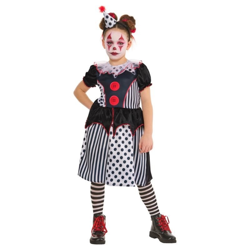 Monochrome Clown Dress - Girls Age 3-4