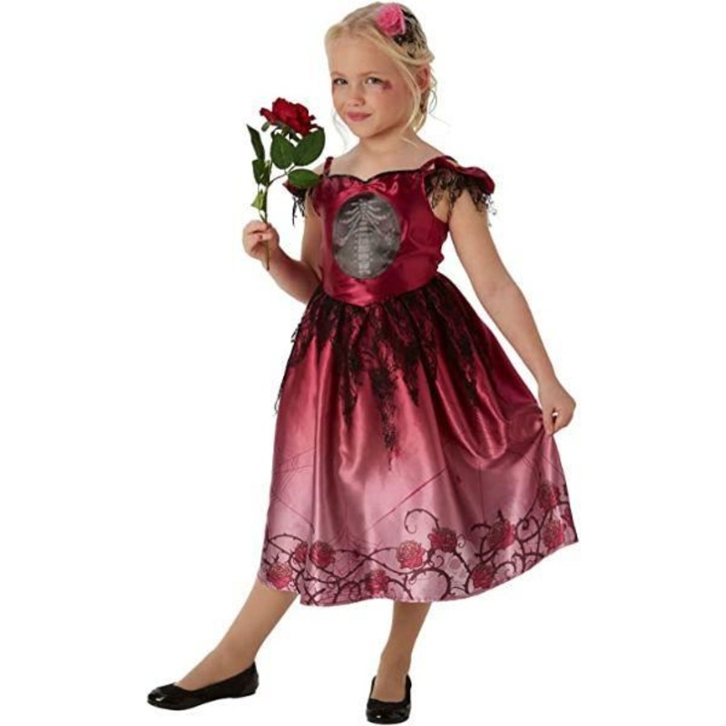 Rags & Roses Skeleton Dead Bride Costume - Girls Age 3-4