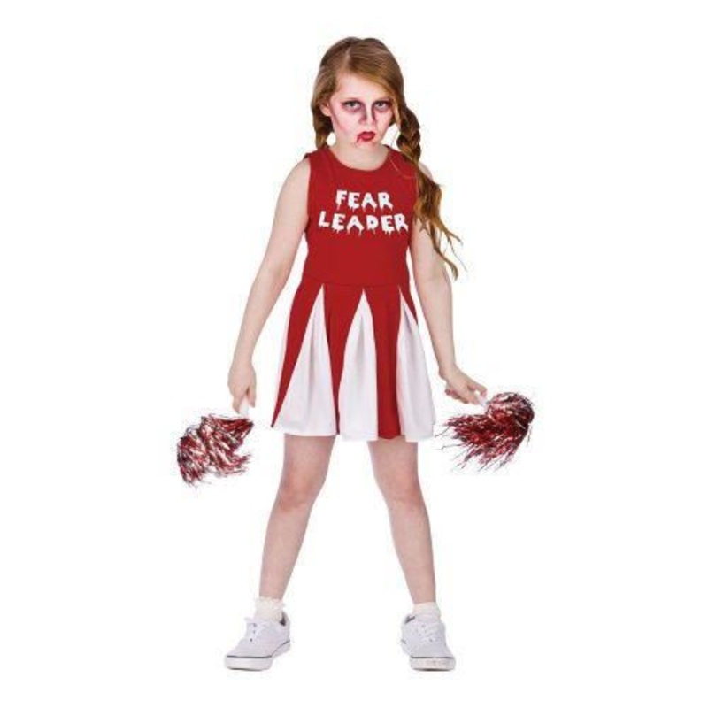 School Zombie Cheerleader Fear Leader Costume - Girls Age 5-7