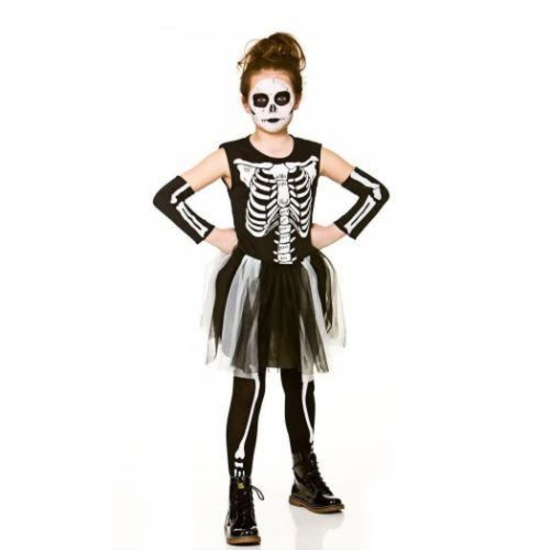 Skelebones Costume - Girls Age 3-4