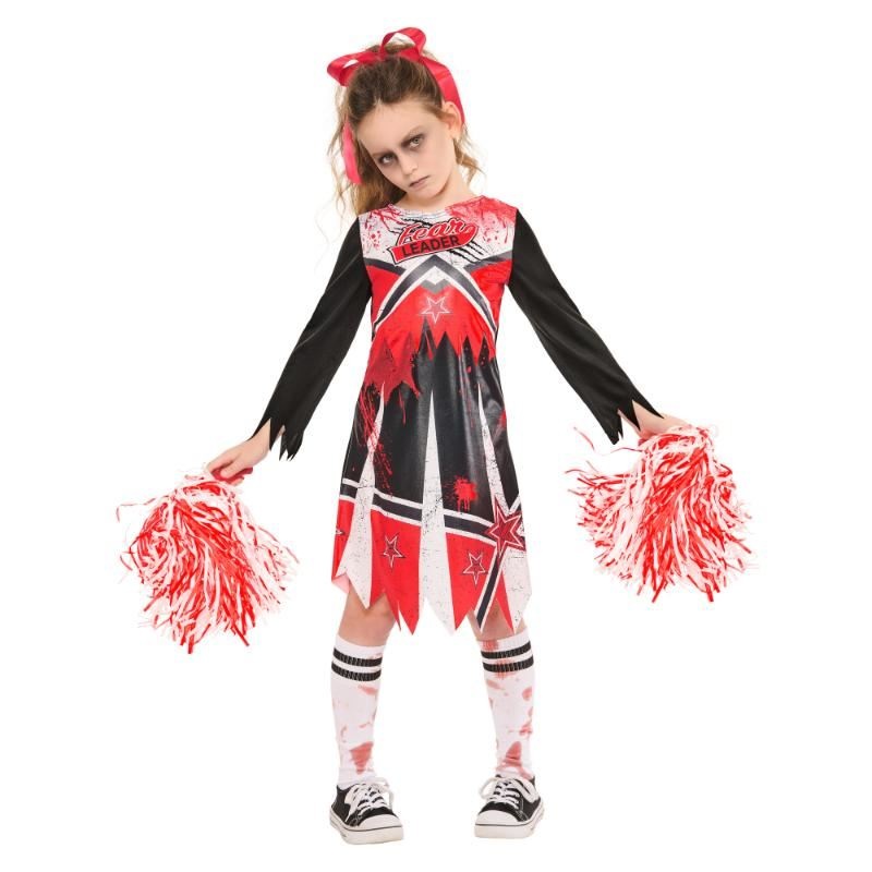 Zombie Cheerleader Costume - Girls Age 5-6