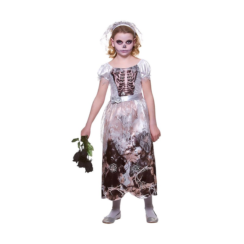 Skeleton Bride Costume - Girls Age 5-7