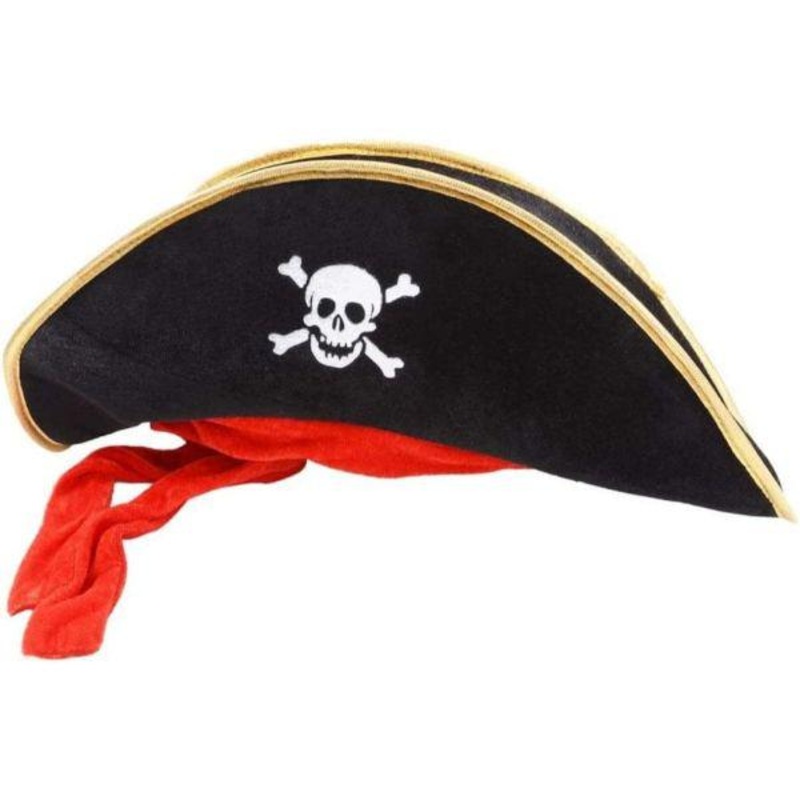 Black Pirate Hat - Adult