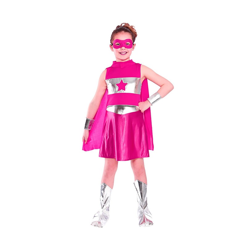 Super Hero Costume (Pink) - Girls Age 3-4