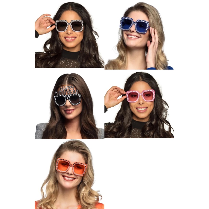Bling Bling Party Glasses - Adult Hot Pink