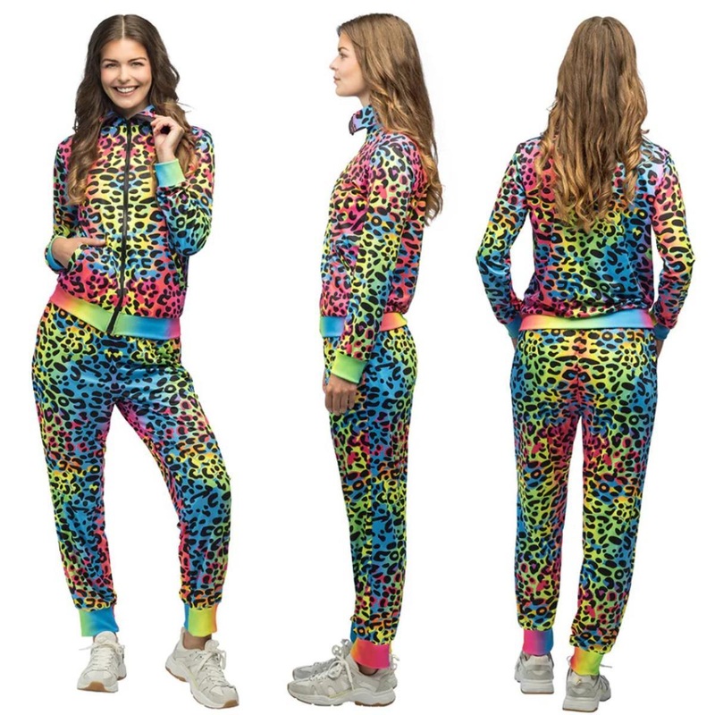 Leopard Art Babe Shell Suit Costume - Women UK 8-10