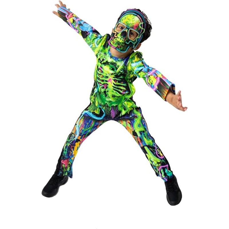 Neon Skeleton Costume - Child Age 3-4