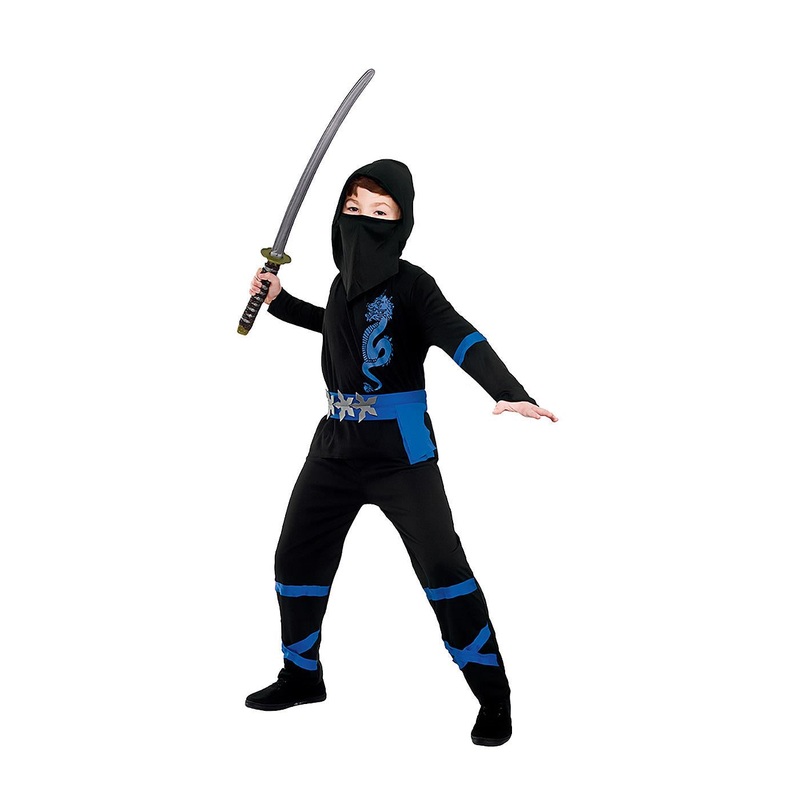Power Ninja Costume (Black & Blue) - Child Age 3-4