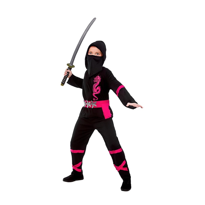 Power Ninja Costume (Black & Pink) - Child Age 3-4