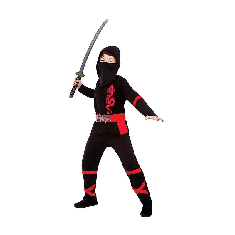 Power Ninja Costume (Black & Red) - Child Age 3-4