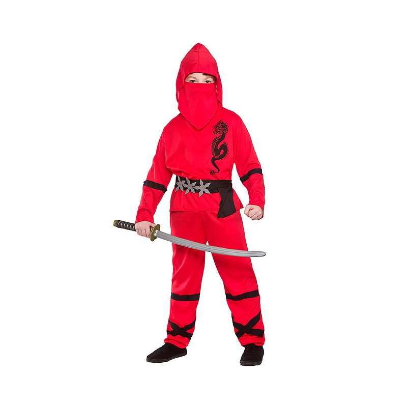 Power Ninja Costume (Red) - Child Age 3-4