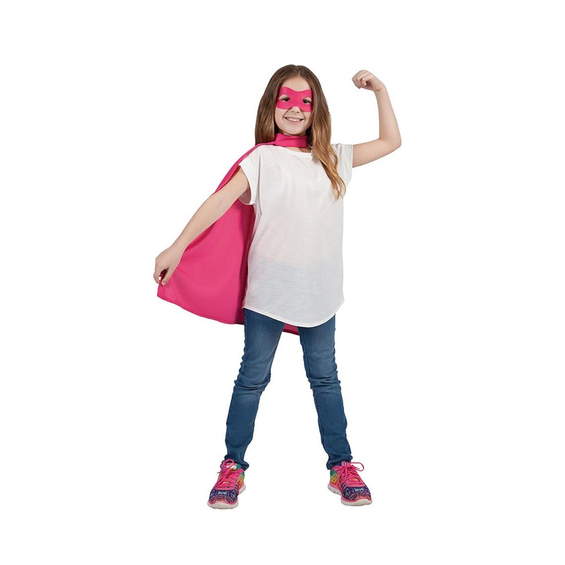 Super Hero Cape & Mask (Pink) - Child