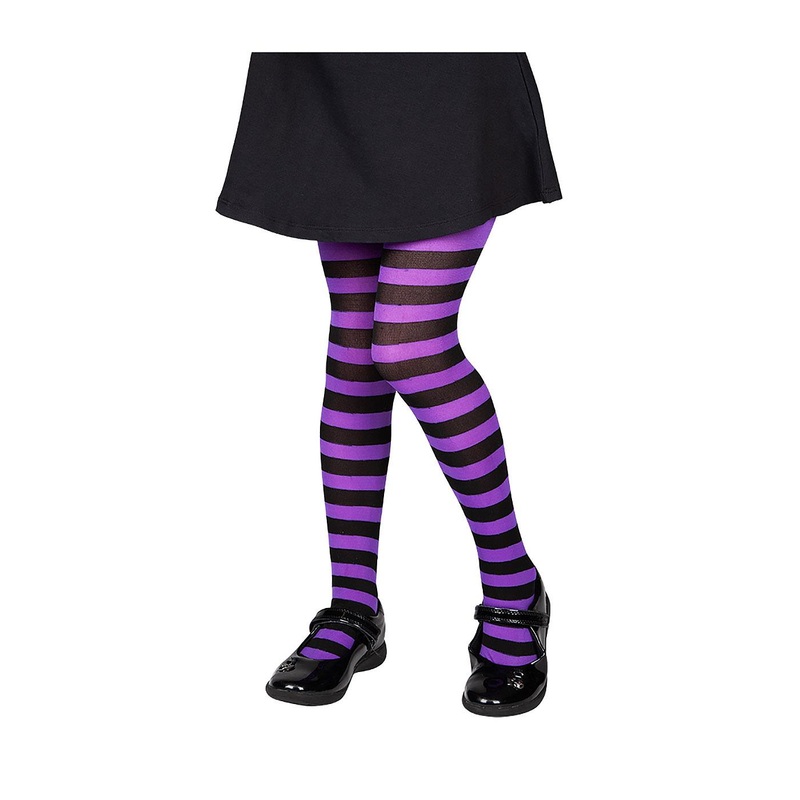 Tights (Purple & Black Stripe) - Child Age 4-6