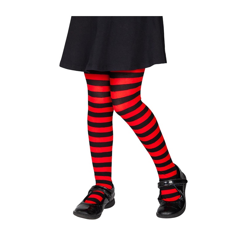 Tights (Red & Black Stripe) - Child Age 4-6