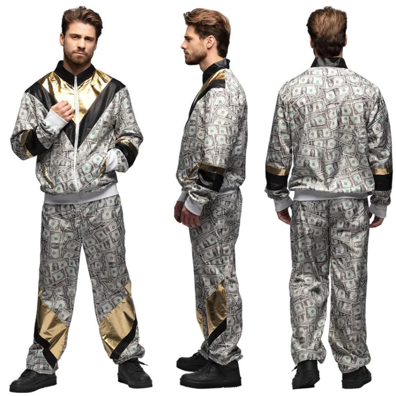 US Dollar Dude Shell Suit Costume - Men UK 40/42