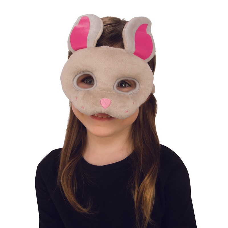 Childs Brown Bunny Plush Costume Mask Child One Size