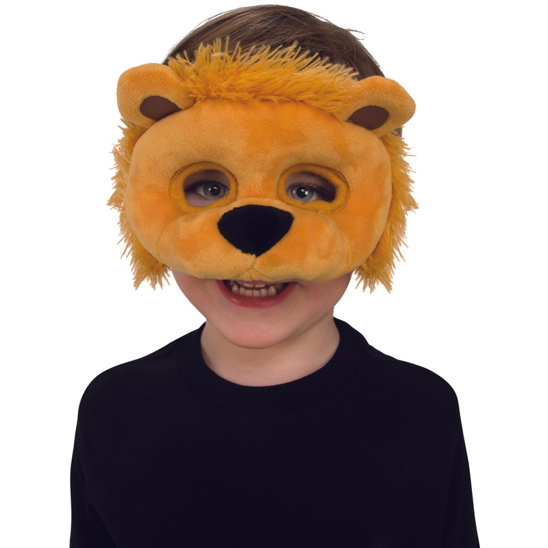 Childs Lion Plush Animal Costume Mask Child One Size