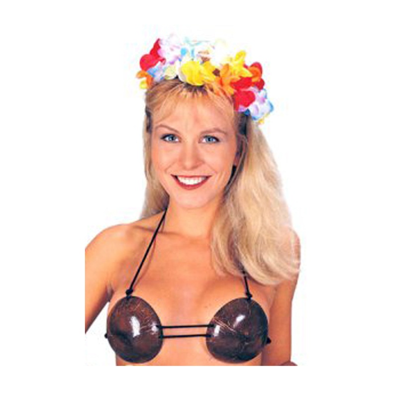 Coconut Bra Hawaiian Luau Bikini Top Adult One Size